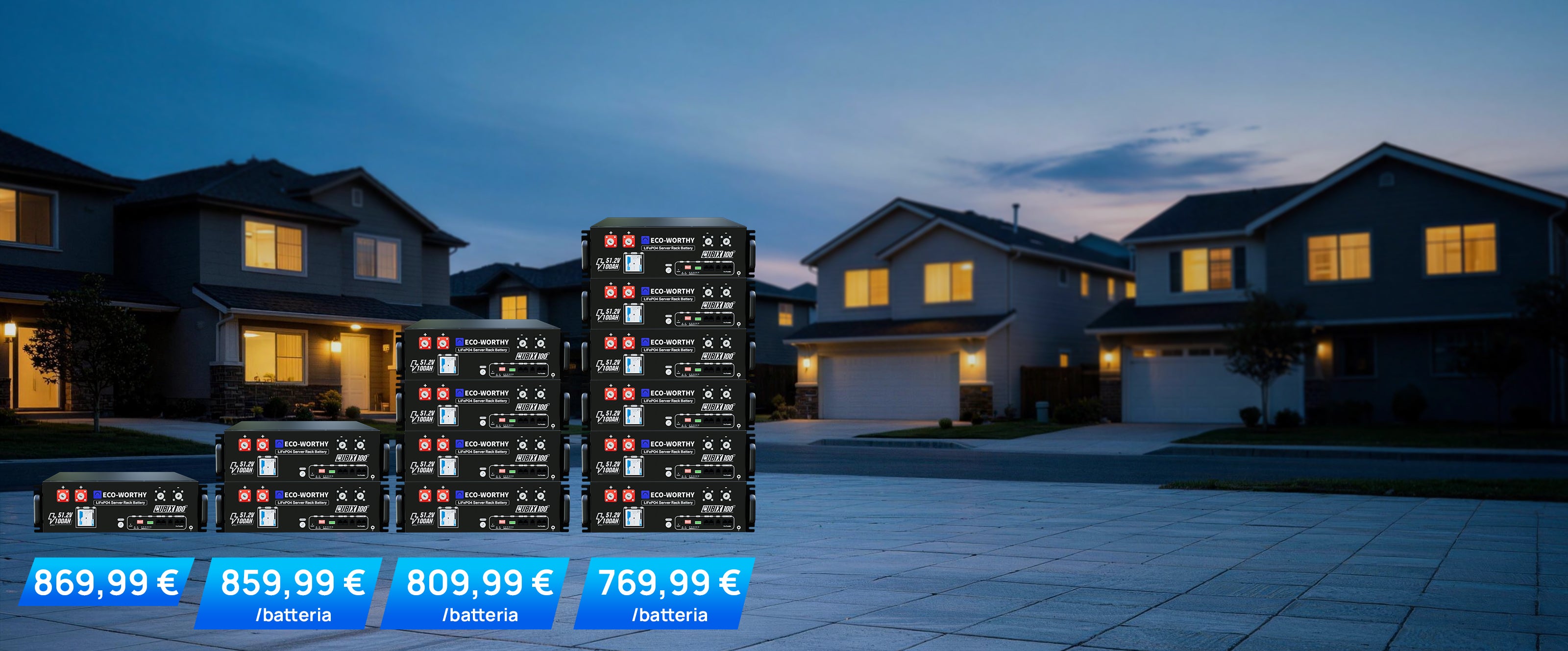 Batteria Eco-Worthy CUBIX100 LiFePO4 Rackable 48V 100Ah