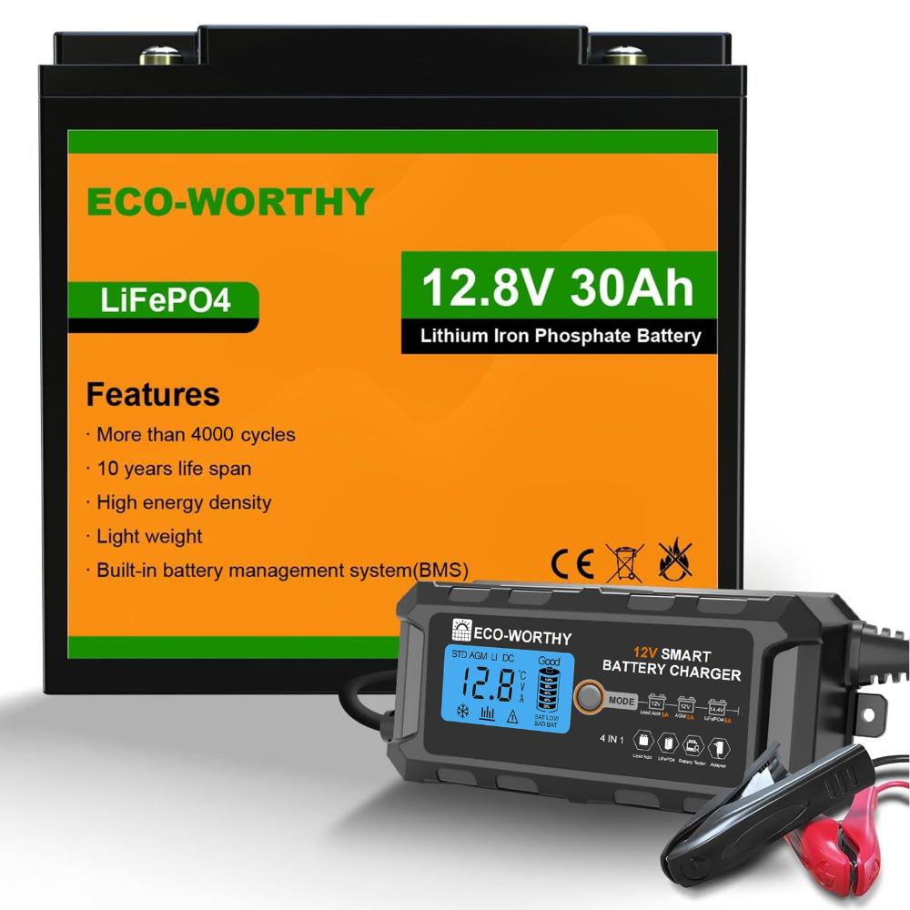Batteria al litio 12V 30Ah LiFePO4 - eco - worthy - it