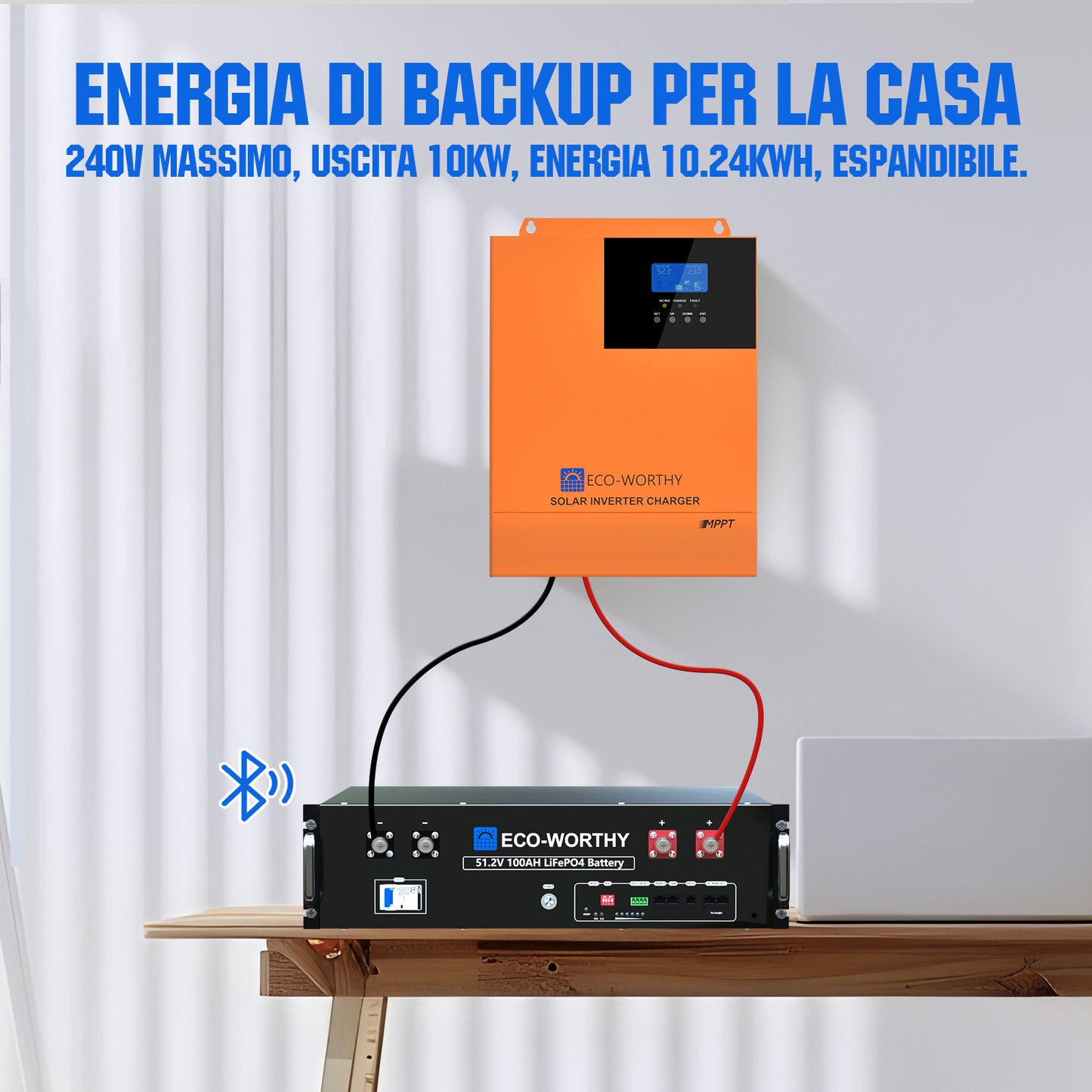 Kit_ di_ alimentazione_ di_ emergenza_ 5,12 kWh/10,24 kWh_ con_ batteria_ al_ litio_ da_ 48V_ 100Ah_ e_ inverter all-in-one da 5000W_ 5