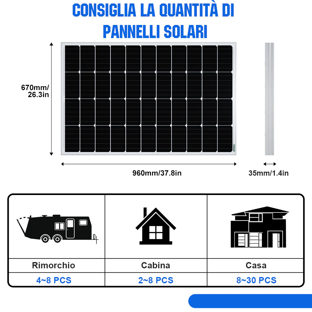 120 W 12 V monokristallines Solarpanel
