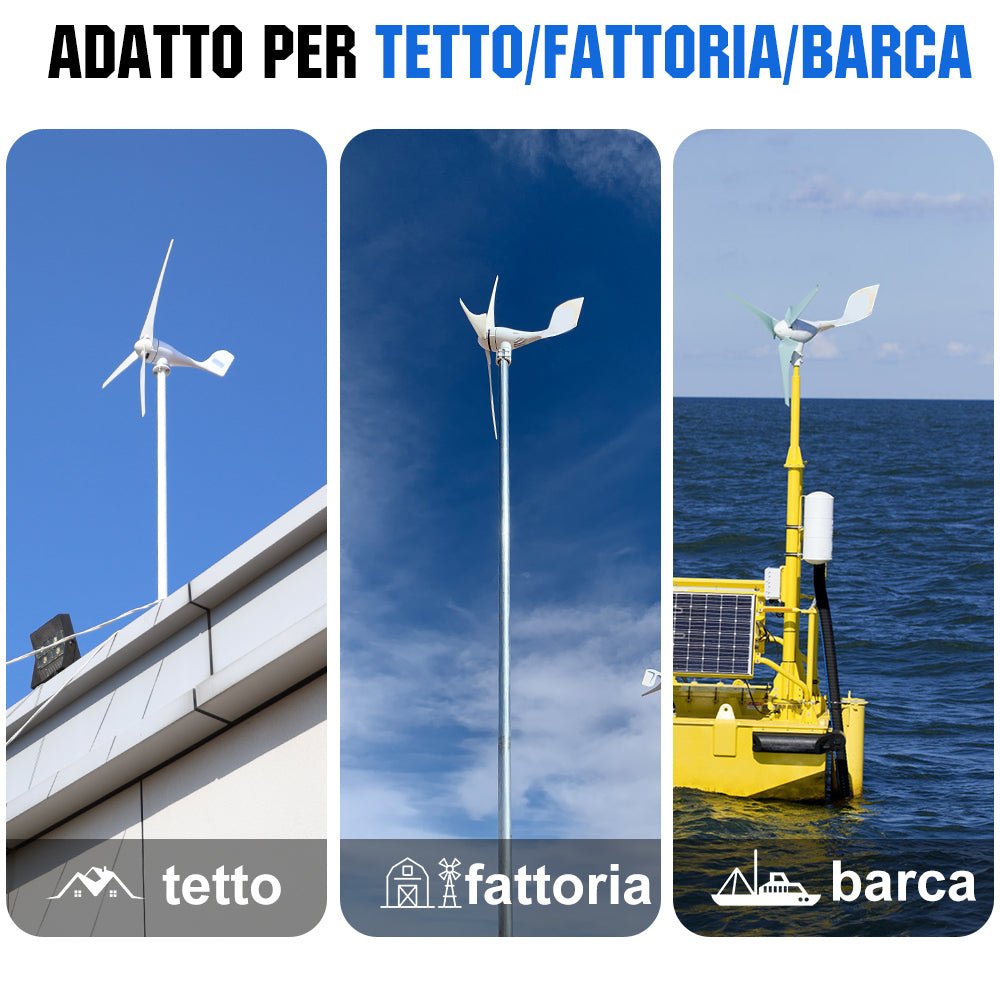 Generatore Eolico 400W 12V/24V con Controller Ibrido 40A - eco - worthy - it