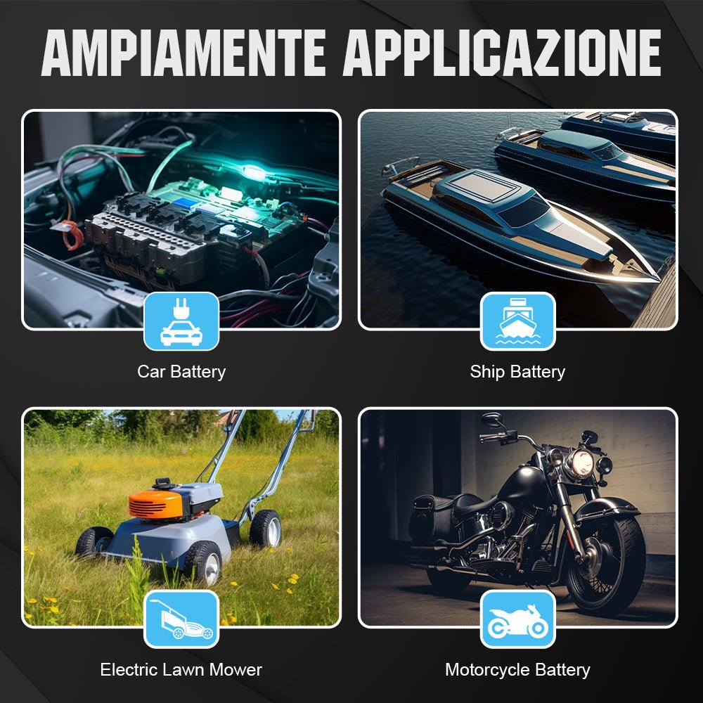 Caricabatteria intelligente automatico da 5A e 10A 12V con display LCD per batterie al litio (LiFePO4) - eco - worthy - it