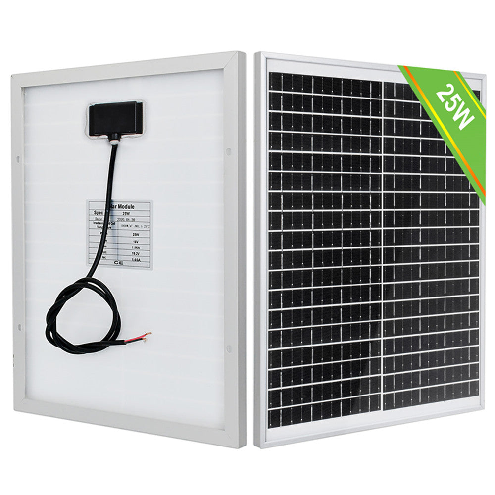 25Wp 12V Solarmodul Monokristallin Erhaltungsladegerät Kit | ECO-WORTHY