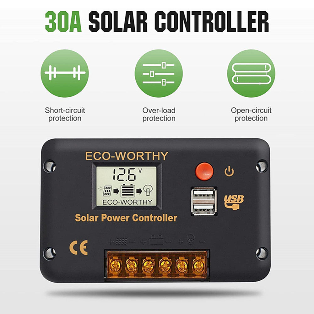 Wohnmobile 130Wp 260Wp 520Wp 780Wp 12V & 24V 1/2/4/6-Panel Basispaket Solaranlage mit 130Wp Semi-Flexibles Solarmodul | ECO-WORTHY