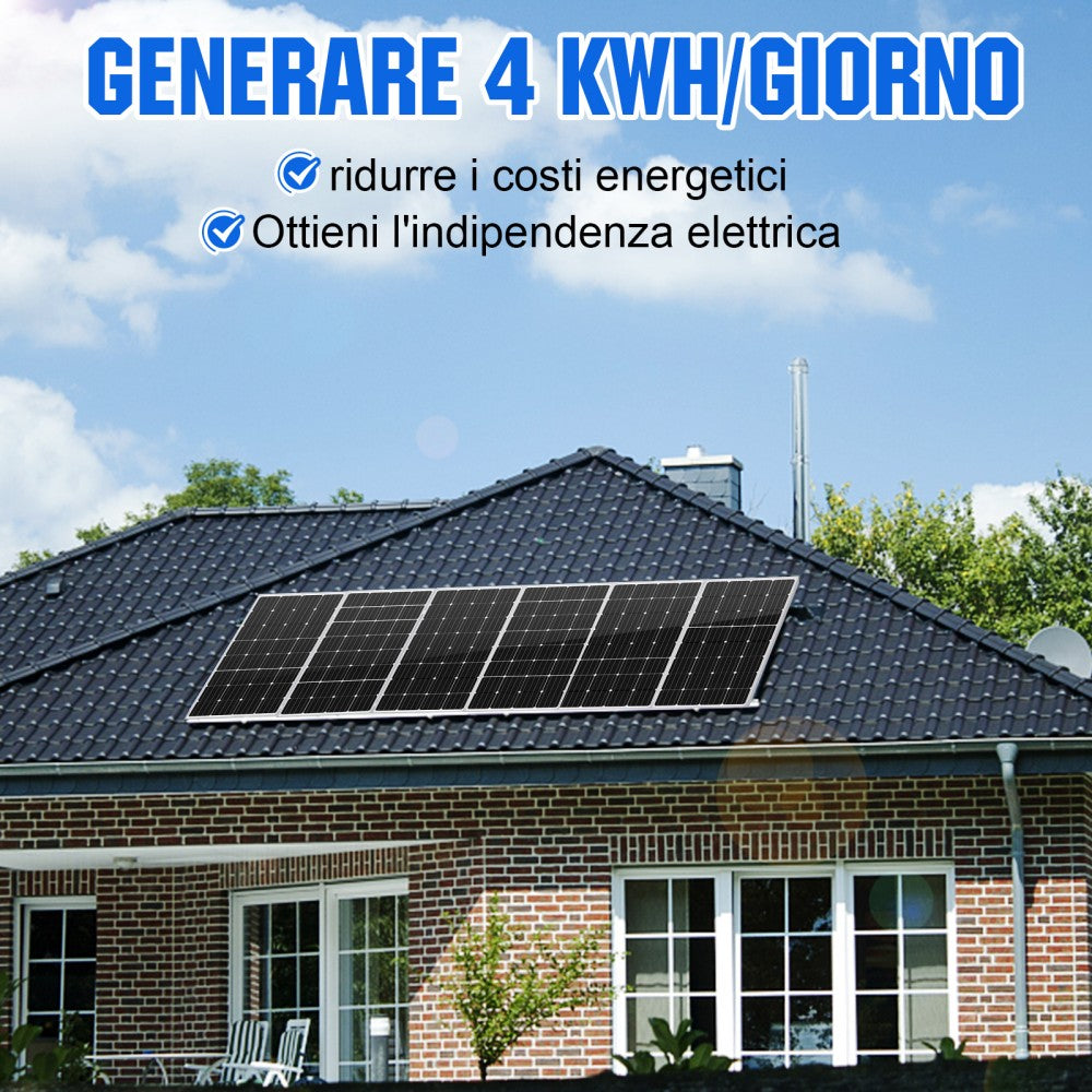 1000W 24V (6x170W) Sistema solare MPPT completo con memoria al litio da 2.4kWh+inverter da 3kW