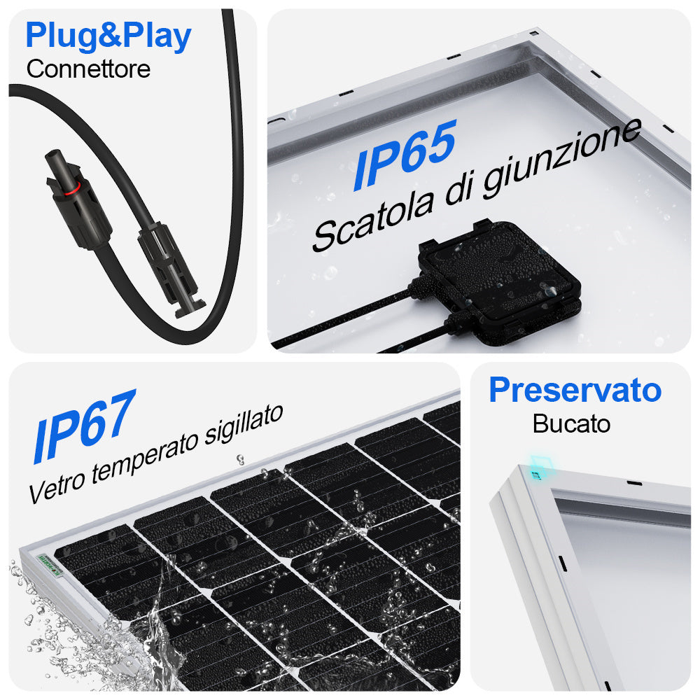 120 W 12 V monokristallines Solarpanel