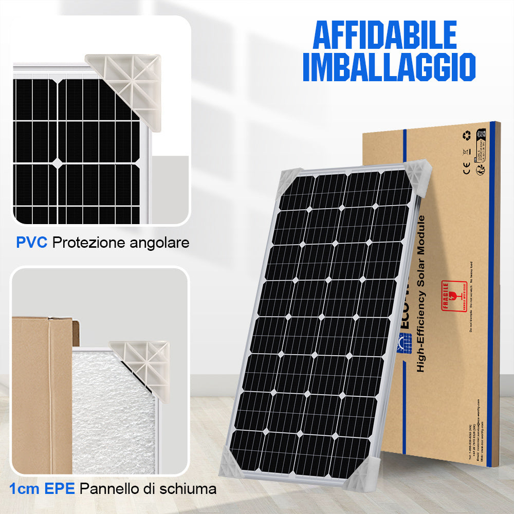 170W 12V Pannello Solare Monocristallino