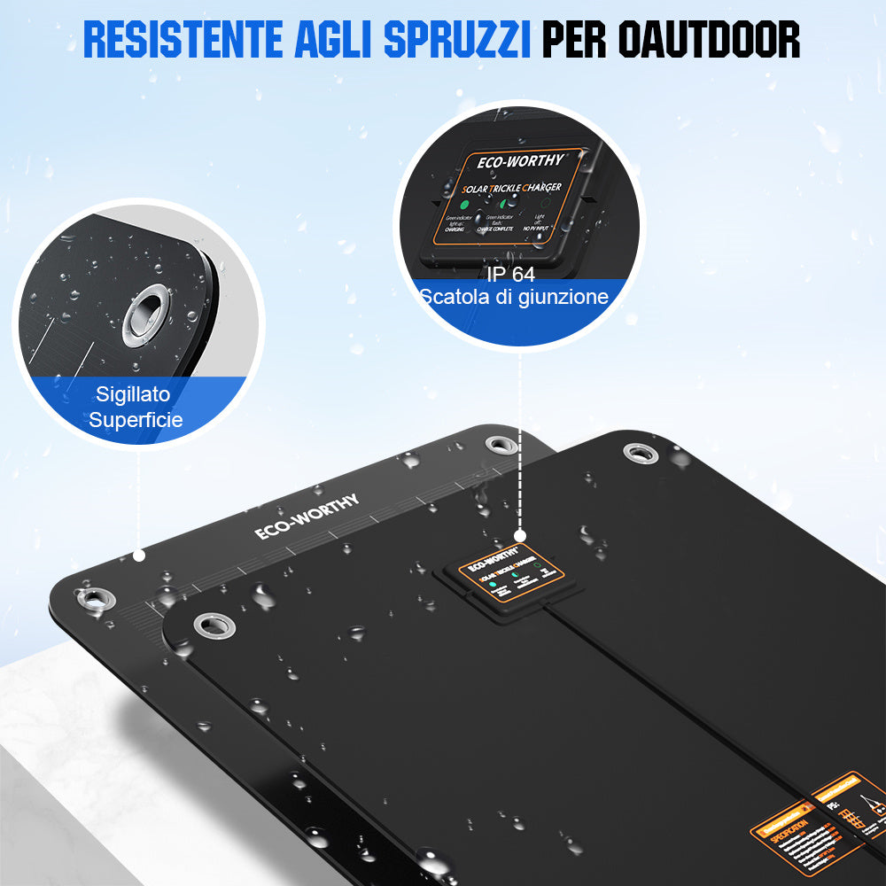 5W 10W Caricabatterie solare portatile per batterie 12V in auto e barca