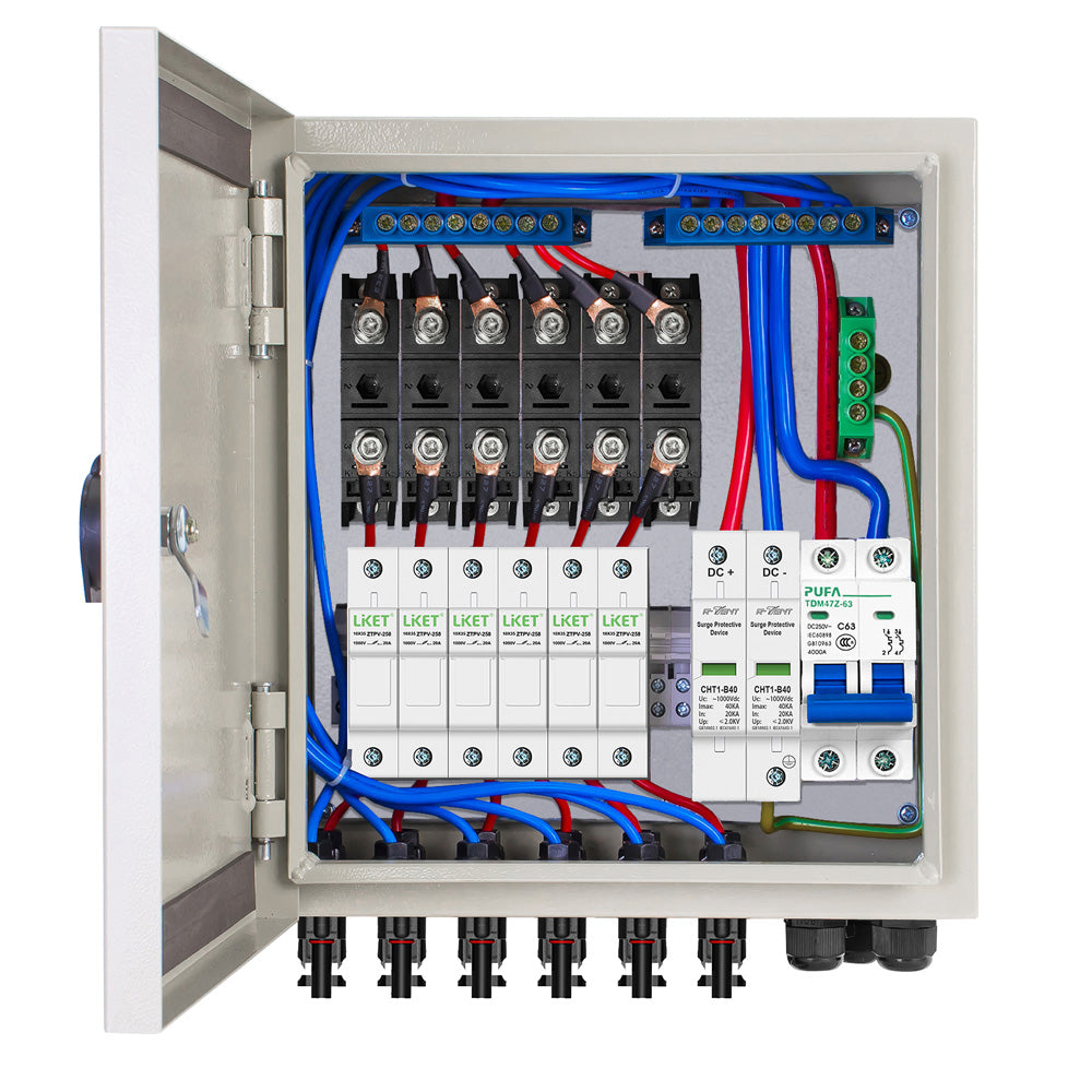 Combinatore fotovoltaico a 6 stringhe con interruttori automatici 6 * 10A