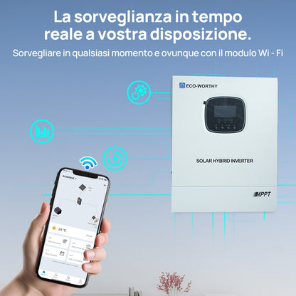 ECO - WORTHY Inverter/Caricabatterie Solare All - in - One 48V 3000W | MPPT 60A, Ingresso FV 3400W - eco - worthy - it
