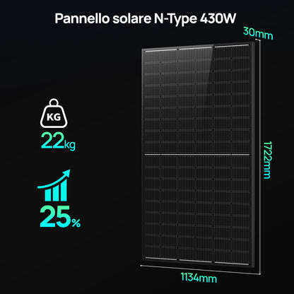 Kit Solare Per Balcone 5120Wh ECO - WORTHY | 4×430W + Accumulo | Plug & Play - eco - worthy - it