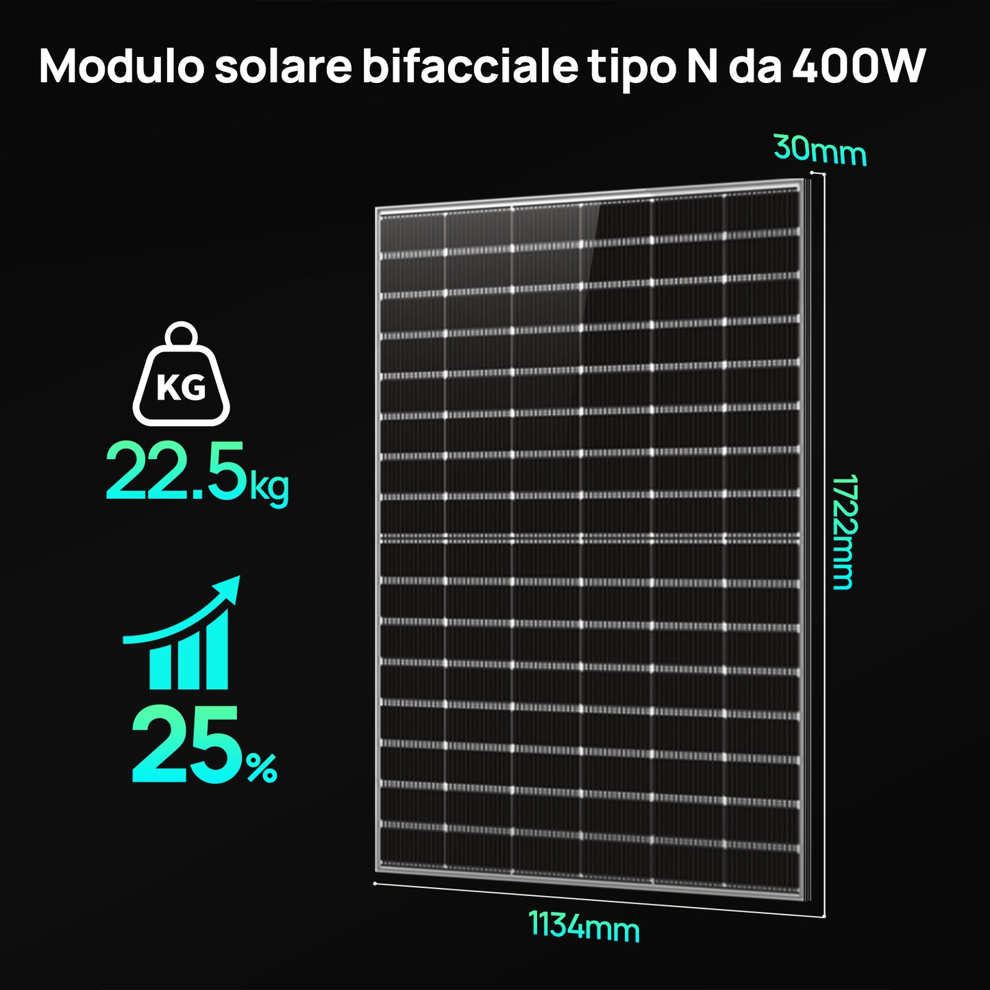 Eco-Worthy 400W Pannello Solare Mono N-Type