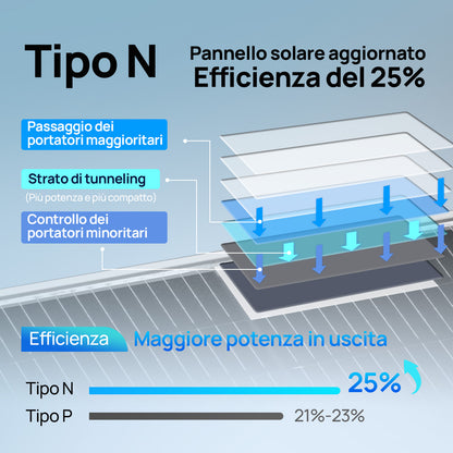 ECO-WORTHY Bifacciale 195W 12V Pannello Solare Monocristallino