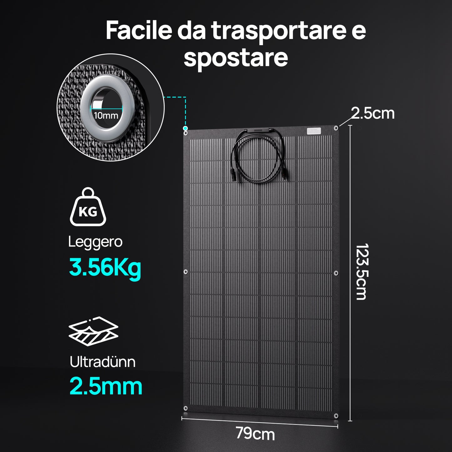 200W 18V Pannello Solare Monocristallino Flessibile-5