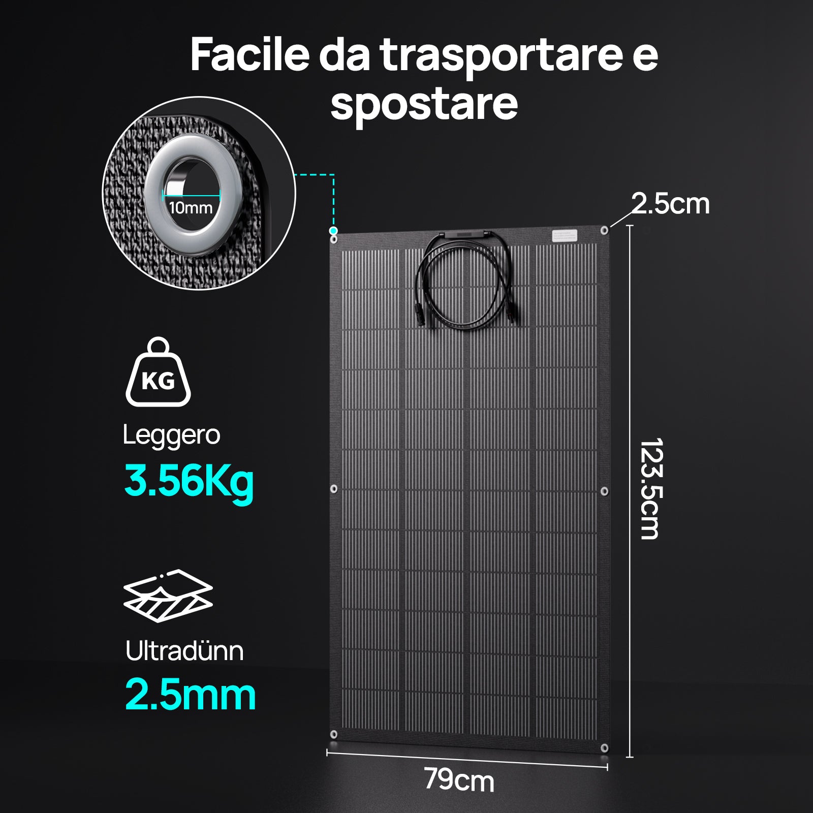200W 18V Pannello Solare Monocristallino Flessibile-5
