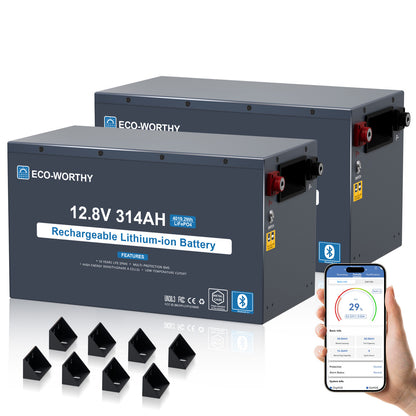ECO- WORTHYBatteria Bluetooth al litio Lifepo4 EnergyRock 12V 314Ah