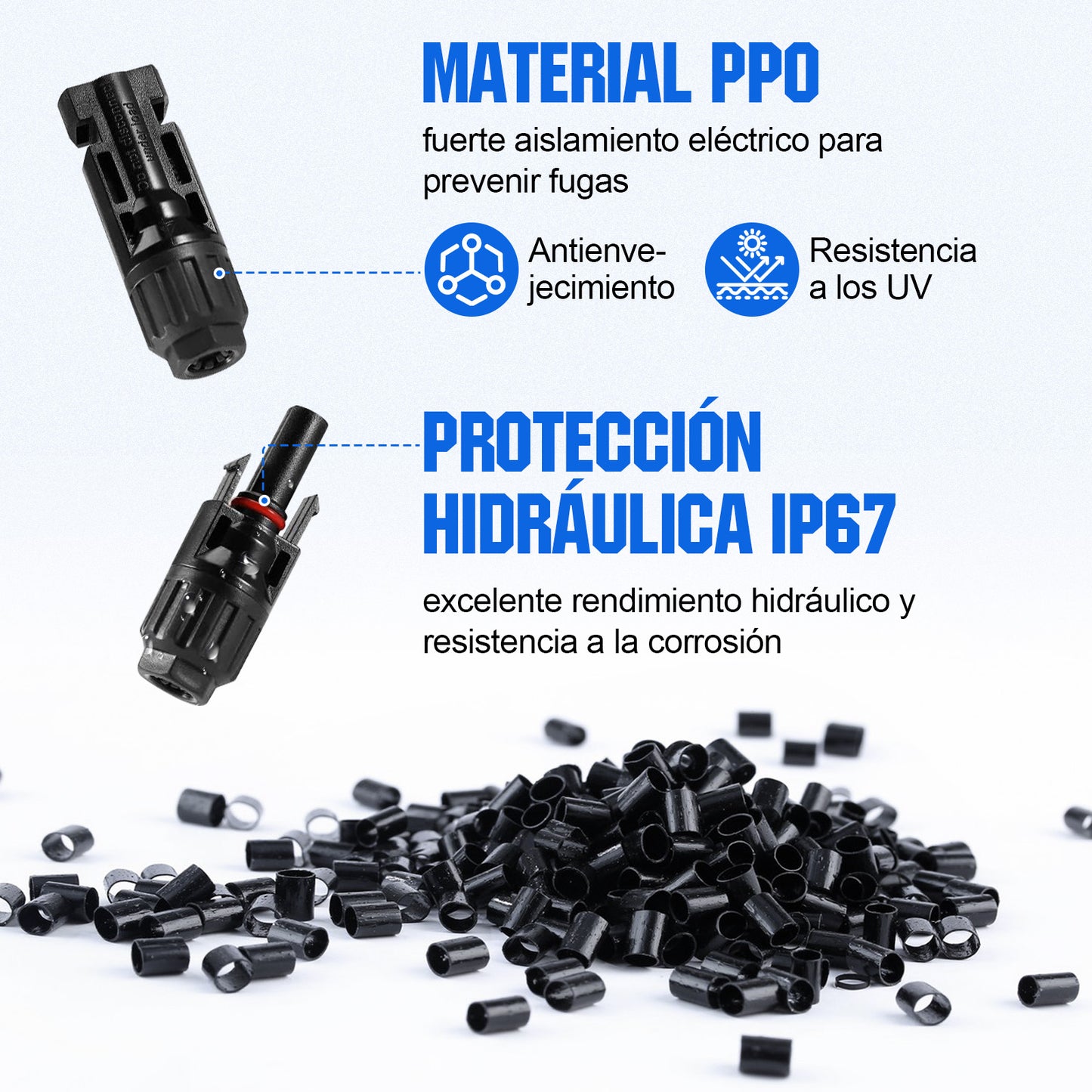 Kit di utensili per crimpatura solare, comprendente 10 paia di connettori e 2 chiavi per pannelli solari.