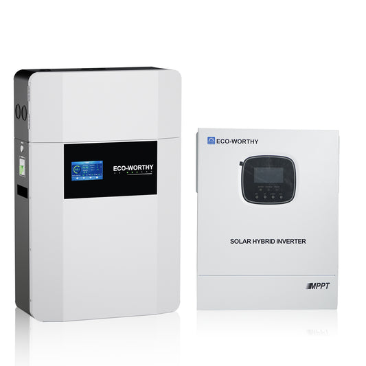 Sistema di Accumulo Fotovoltaico 5kWh con Batteria a Parete 48V 100Ah e Inverter 3000W – ECO-WORTHY