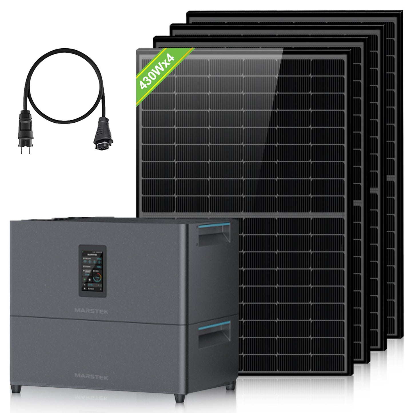 Kit Solare Per Balcone 5120Wh ECO-WORTHY | 4×430W + Accumulo | Plug & Play