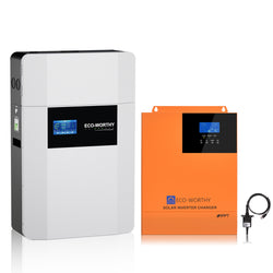 Kit di alimentazione di backup da 5,12 kWh — Batteria al litio da parete 48V 100Ah e inverter All-in-One da 5000W