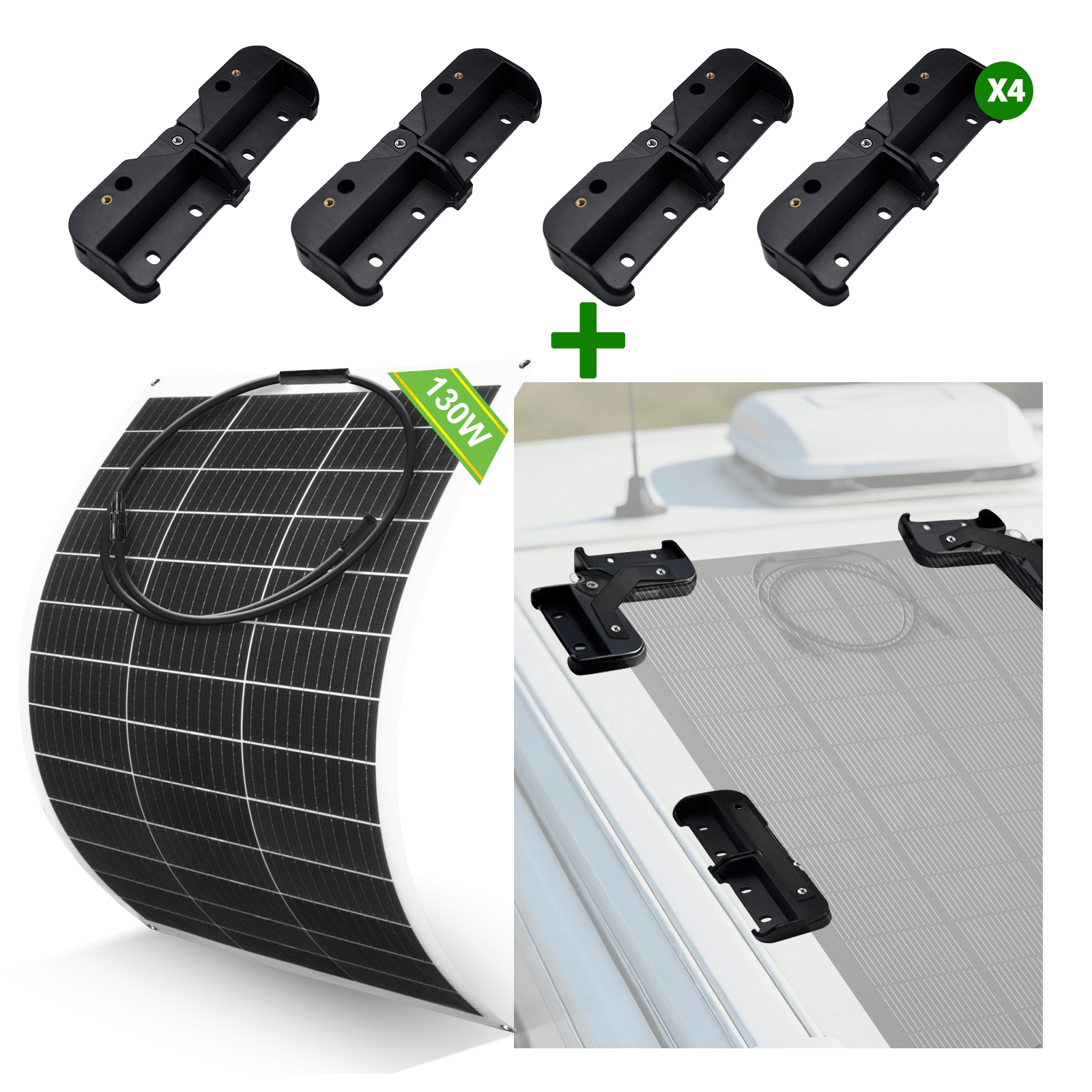 130W 12V Pannello Solare Monocristallino Flessibile - eco - worthy - it