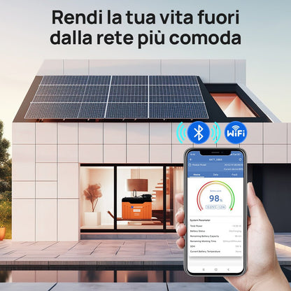 Batteria al litio LiFePO4 12V 100Ah con Bluetooth & Stato LED e indicatori SOC - eco - worthy - it