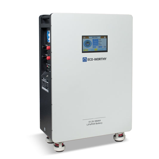Batteria di backup solare LiFePO4 48V 280Ah ECO-WORTHY per montaggio a parete domestico-1