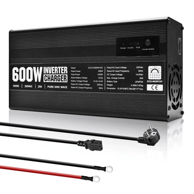 Caricabatterie LiFePO4 da 14,6 V 25 A con inverter da 600 W da 12 V a 230 V per batteria - eco - worthy - it