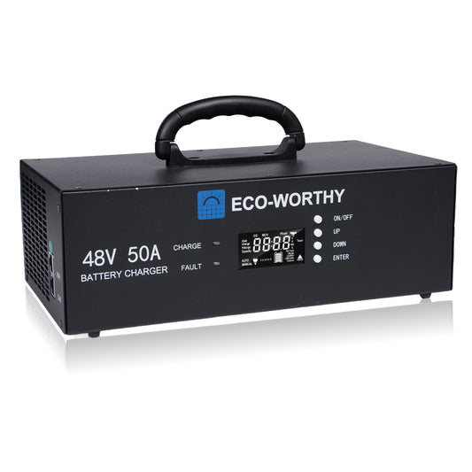 Caricabatterie al litio da 48V – Corrente regolabile da 0 a 50A, ingresso da 90 a 260V | Eco-Worthy