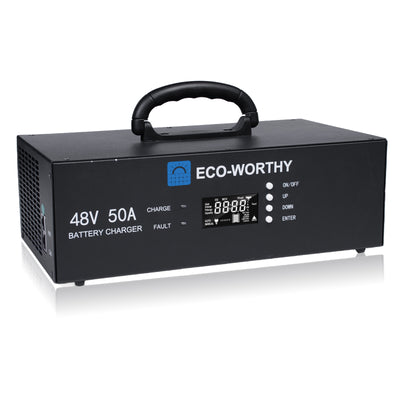 Caricabatterie al litio da 48V – Corrente regolabile da 0 a 50A, ingresso da 90 a 260V | Eco-Worthy