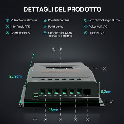 Caricatore solare MPPT 40A 12V/24V - eco - worthy - it