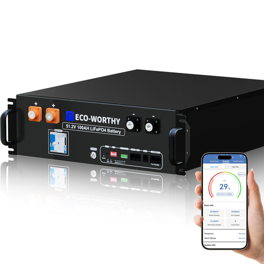 Batteria per server rack da 48V (51,2V) 100Ah, batteria al litio da 5,12kWh, formato 3U, con Bluetooth e Wi-Fi【Versione 3】
