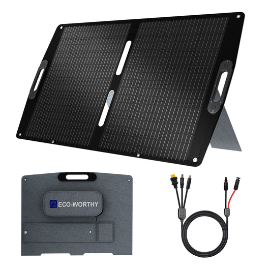 ECO-WORTHY 100W 12V Borsa solare pieghevole pro per campeggio-1