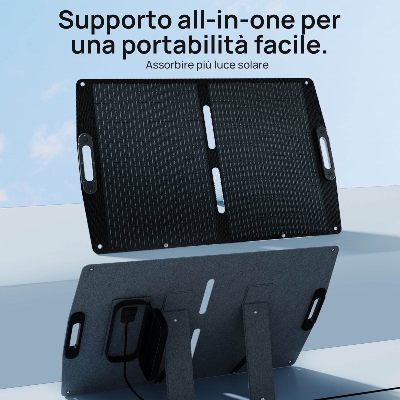 ECO-WORTHY 100W 12V Borsa solare pieghevole pro per campeggio-6