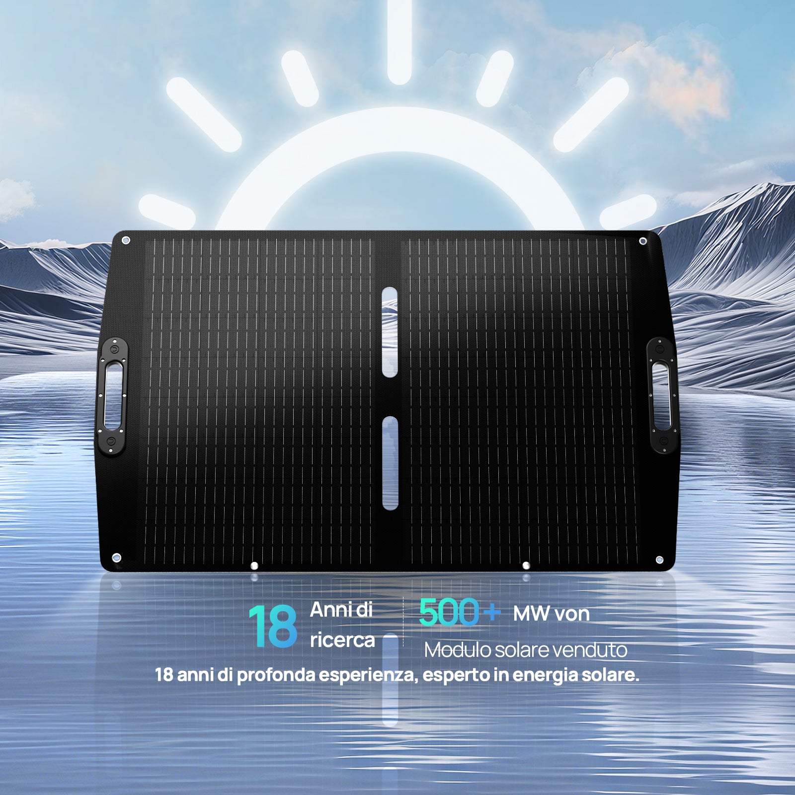 ECO-WORTHY 100W 12V Borsa solare pieghevole pro per campeggio-8
