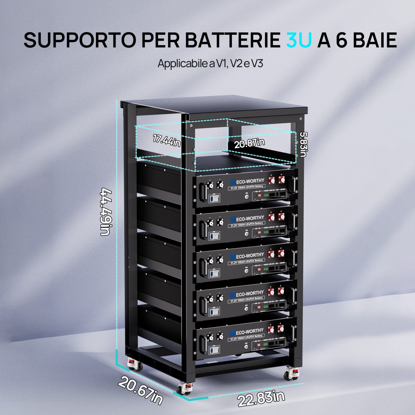 ECO-WORTHY Rack per server farm da 19 pollici a 6 livelli-3