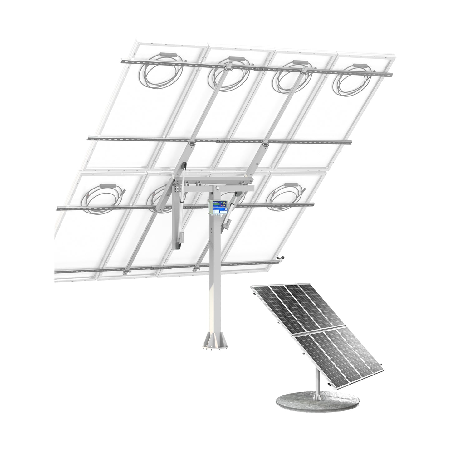 ECO-WORTHY Sistema di inseguimento solare a doppio asse (versione avanzata, +40% di efficienza) con controller di inseguimento-0