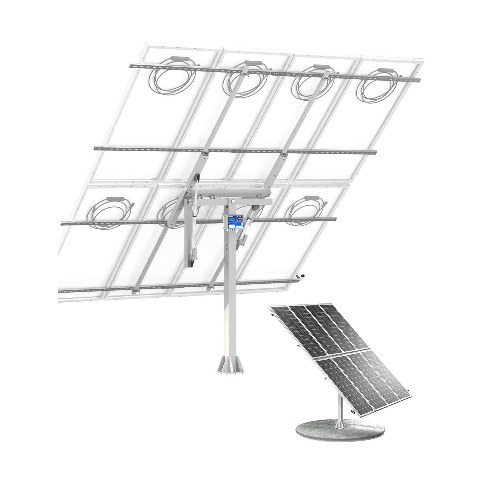 ECO-WORTHY Sistema di inseguimento solare a doppio asse (versione avanzata, +40% di efficienza) con controller di inseguimento-0