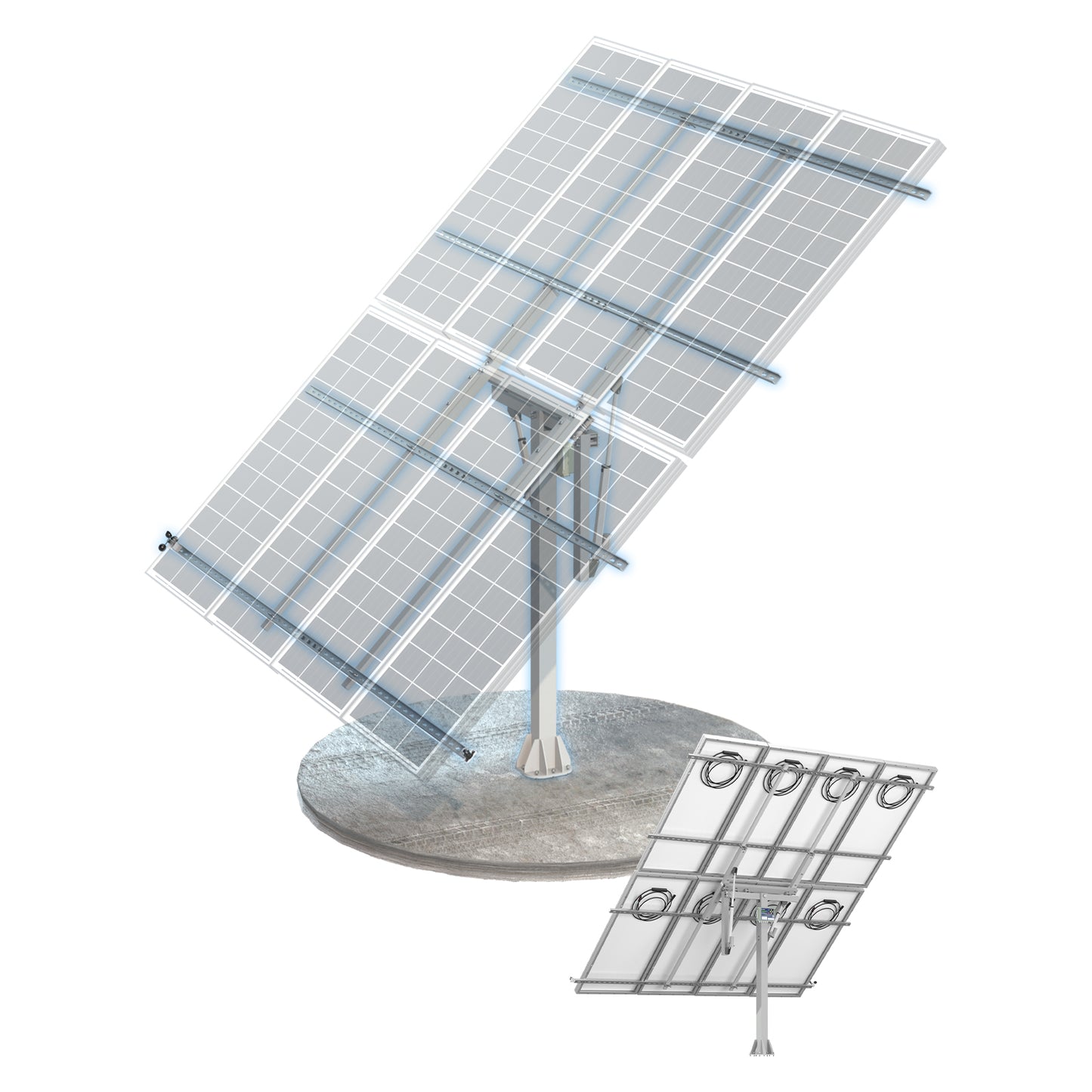 ECO-WORTHY Sistema di inseguimento solare a doppio asse (versione avanzata, +40% di efficienza) con controller di inseguimento-1