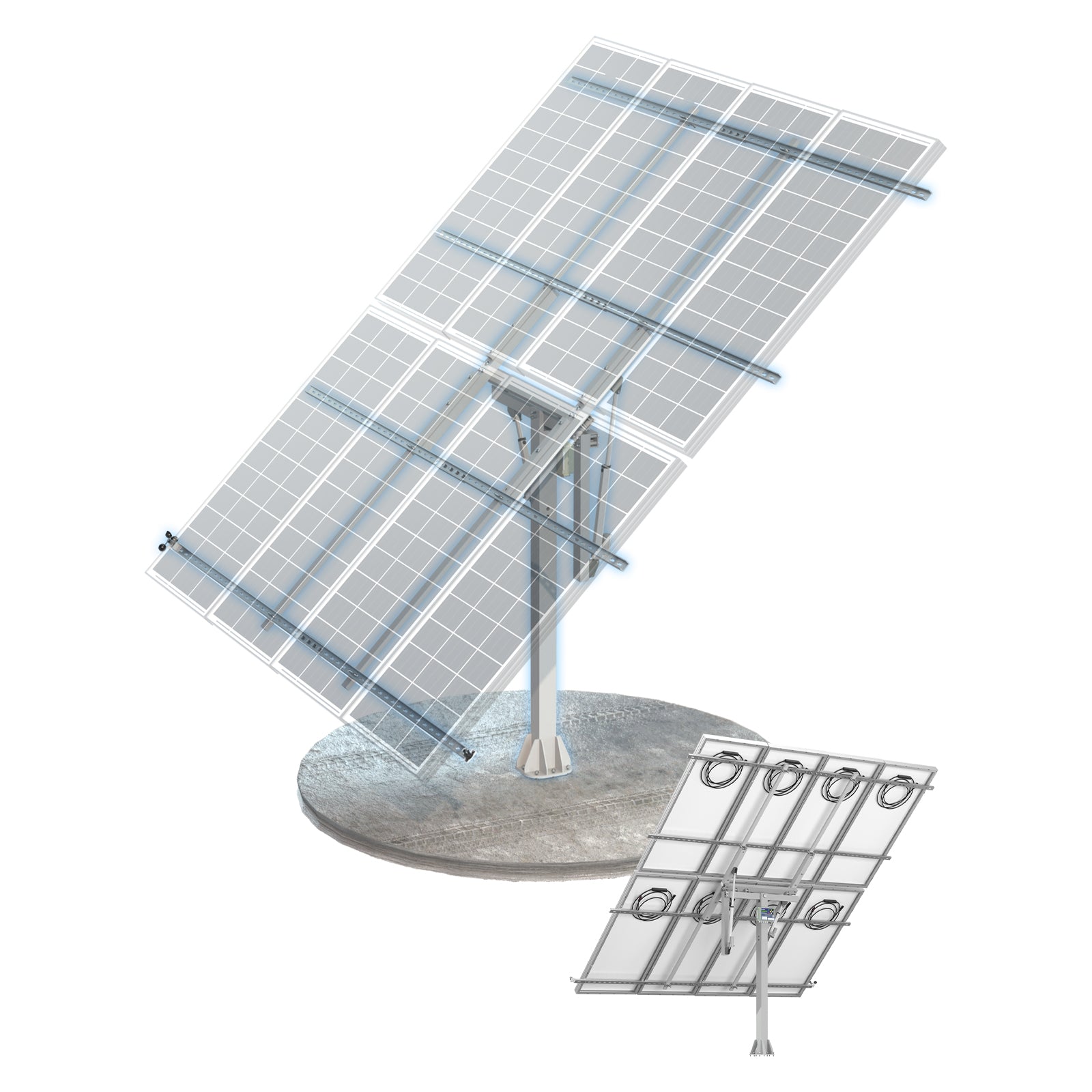 ECO-WORTHY Sistema di inseguimento solare a doppio asse (versione avanzata, +40% di efficienza) con controller di inseguimento-1