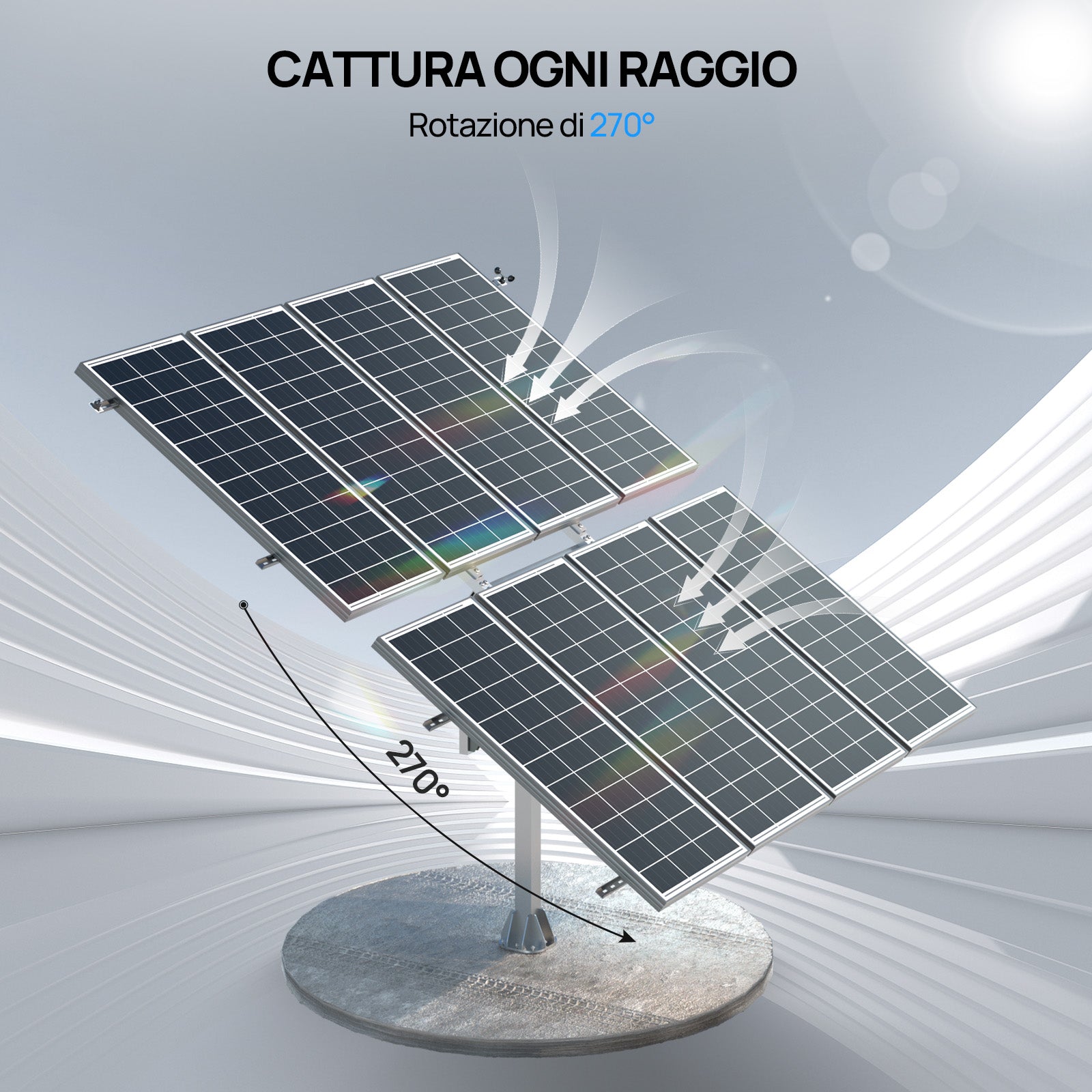 ECO-WORTHY Sistema di inseguimento solare a doppio asse (versione avanzata, +40% di efficienza) con controller di inseguimento-4