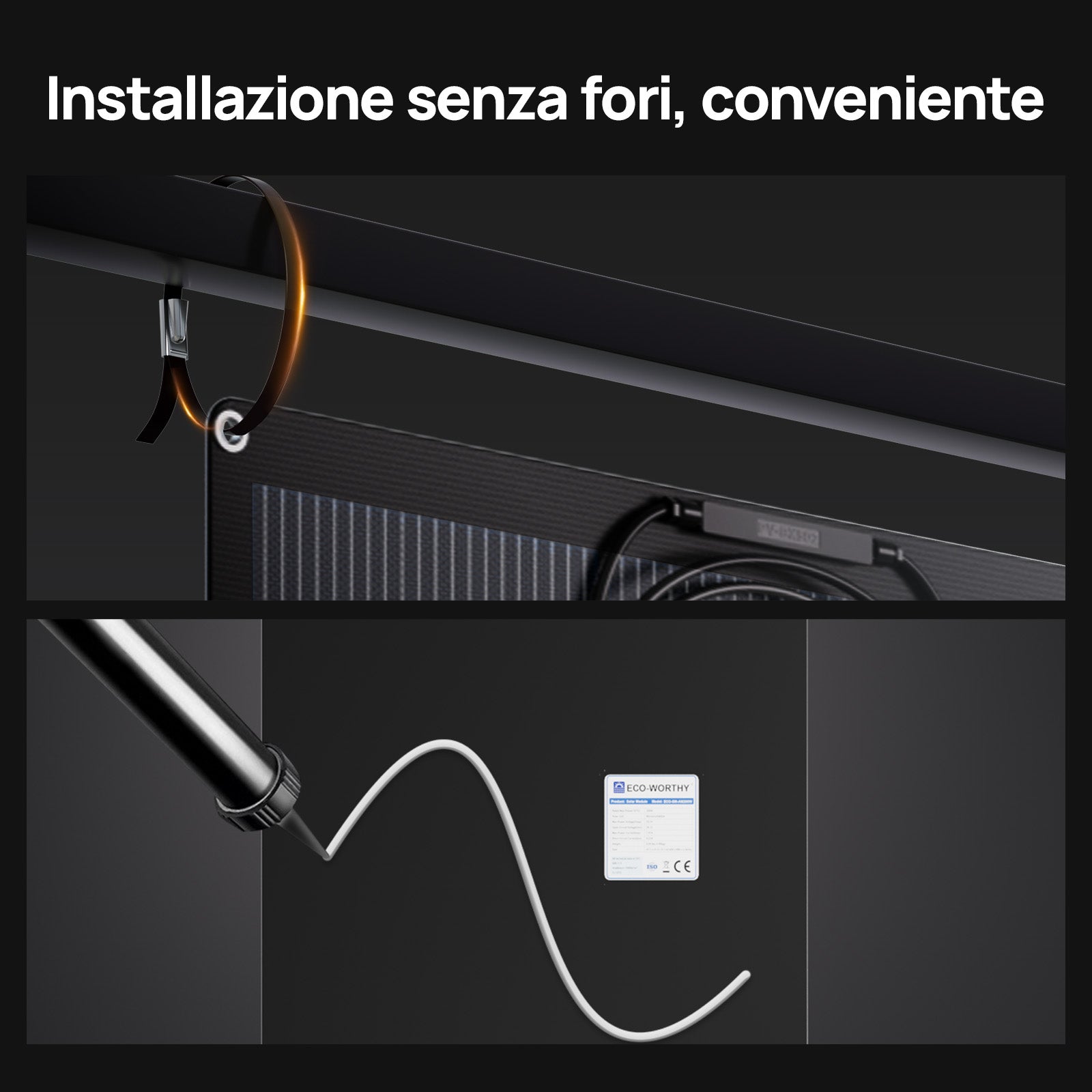 Eco-Worthy 200W Pannello Solare Monocristallino Flessibile