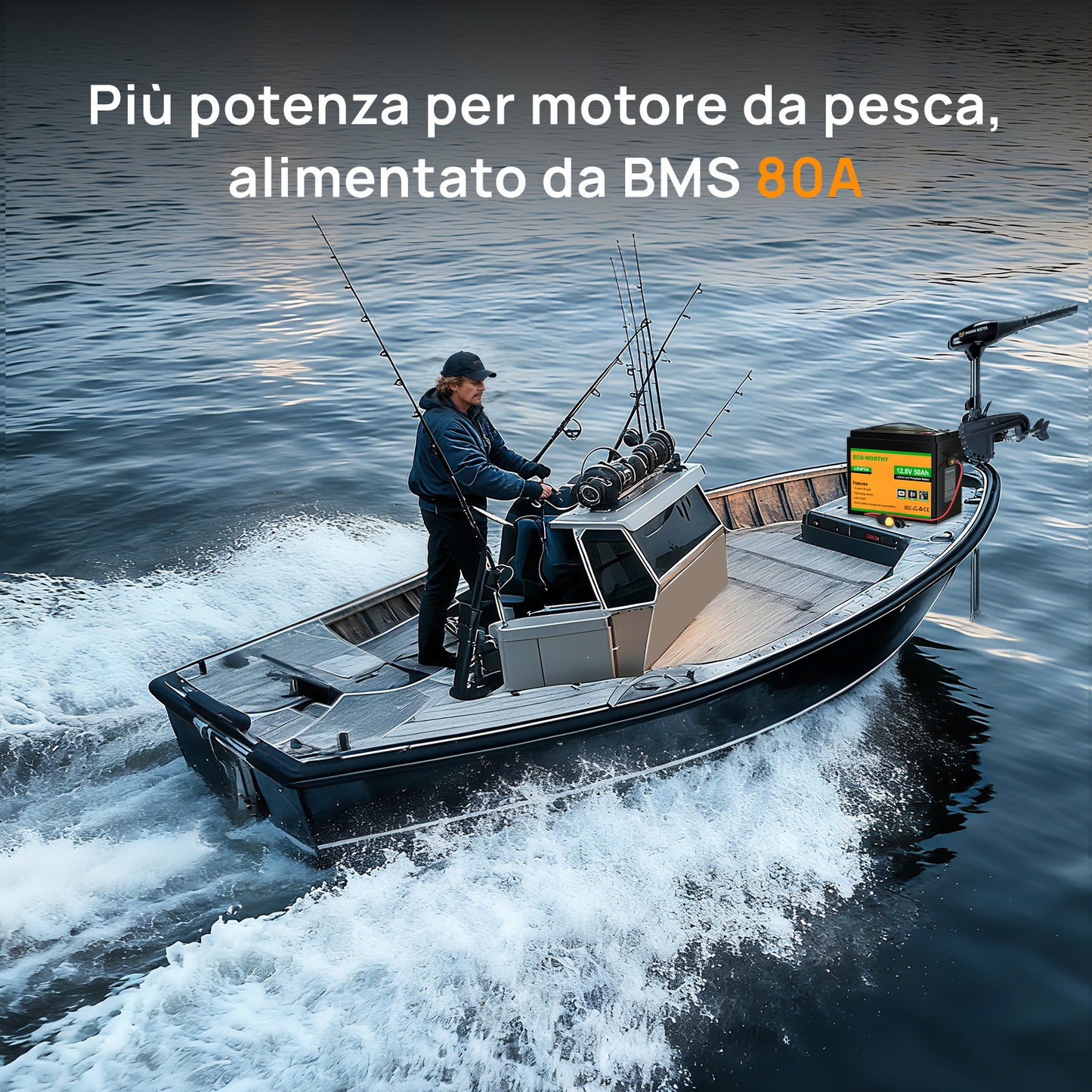 Eco-Worthy Batteria 12V 50Ah LiFePO4 con XT60, Bluetooth, BMS e protezione dalle basse temperature