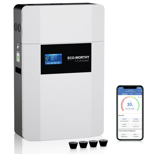 Eco-Worthy Batteria Accumulo 48V 100Ah a Parete per Fotovoltaico – Risparmio Energetico Casa