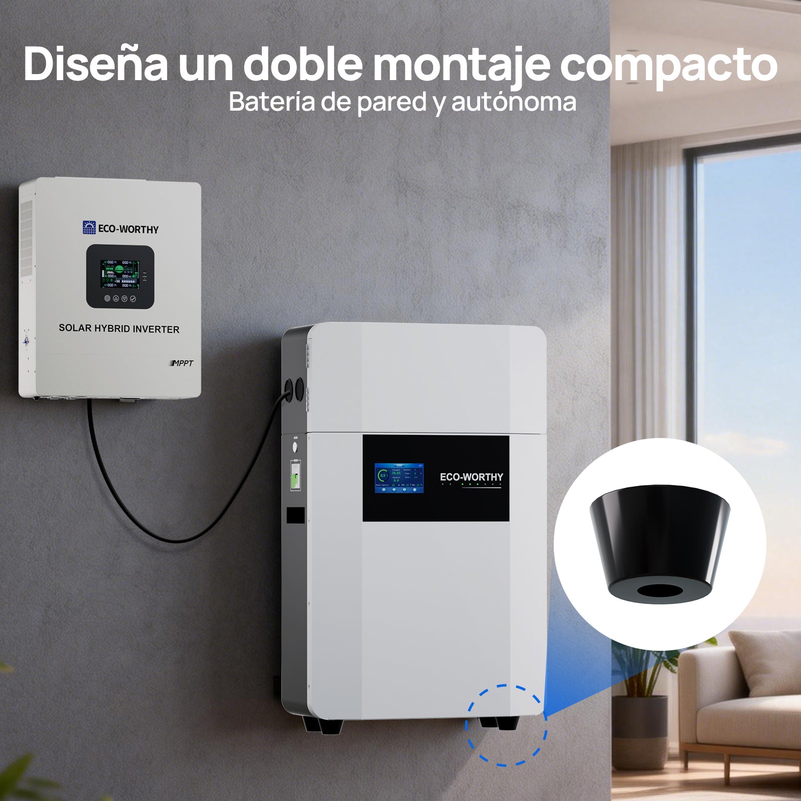 Sistema di Accumulo Fotovoltaico 5kWh con Batteria a Parete 48V 100Ah e Inverter 3000W – ECO - WORTHY - eco - worthy - it