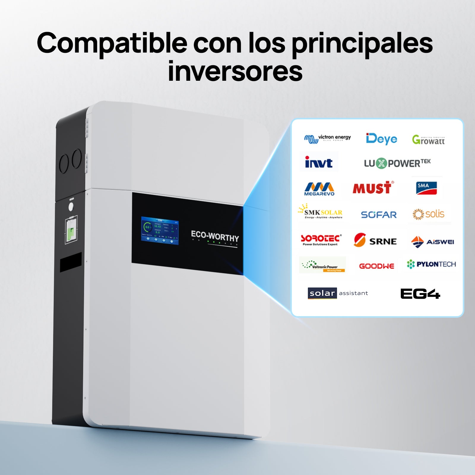 Sistema di Accumulo Fotovoltaico 5kWh con Batteria a Parete 48V 100Ah e Inverter 3000W – ECO - WORTHY - eco - worthy - it