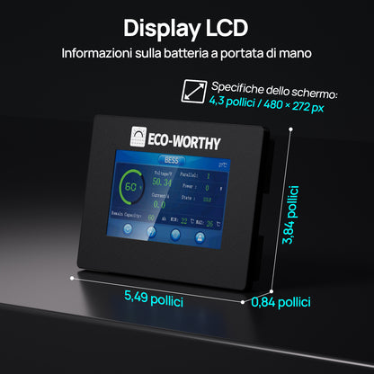 Eco-Worthy ESM100 — Monitor per batterie domestiche Cubix100 e batterie a muro