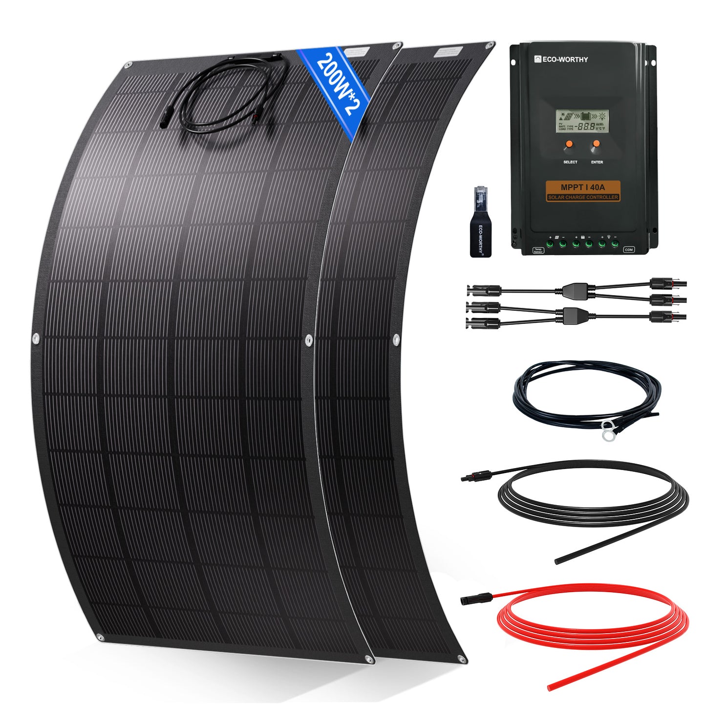 Eco - Worthy Kit Solare Off - Grid da 400W 12V per Camper con MPPT da 40A - eco - worthy - it