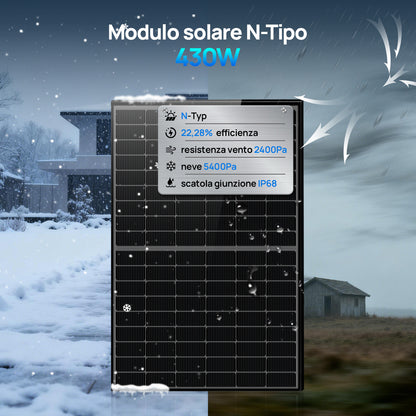 Eco-Worthy 430W Pannello Solare Mono N-Type