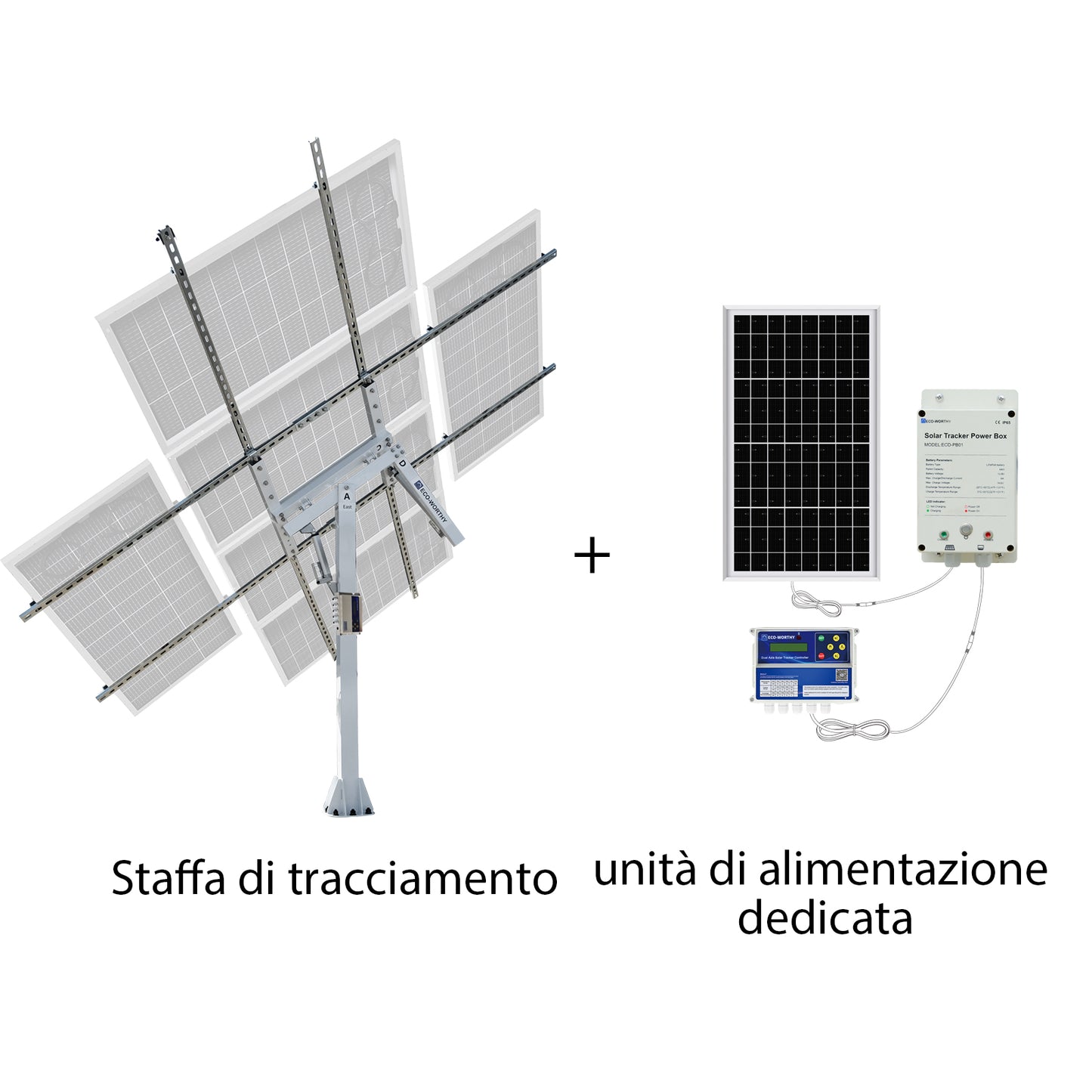 Sistema di inseguimento solare a doppio asse con inseguitore solare